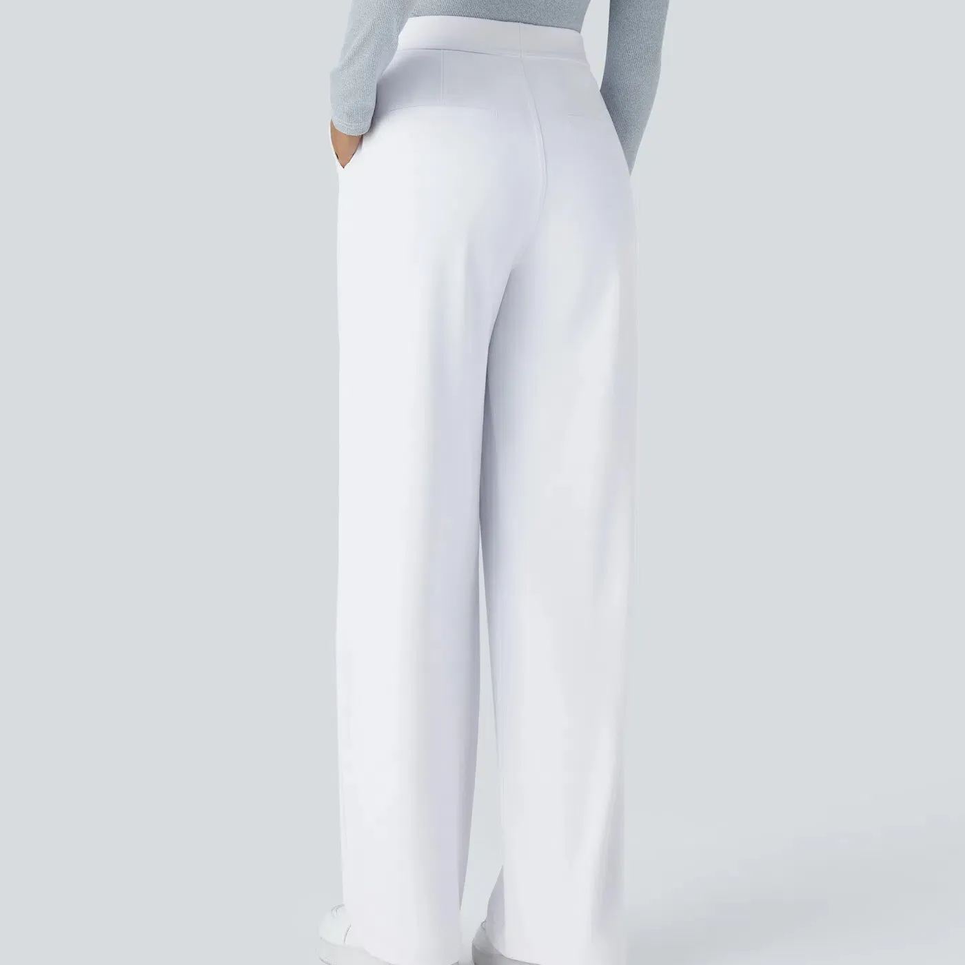 High-Waisted Slim Straight-Leg Pants