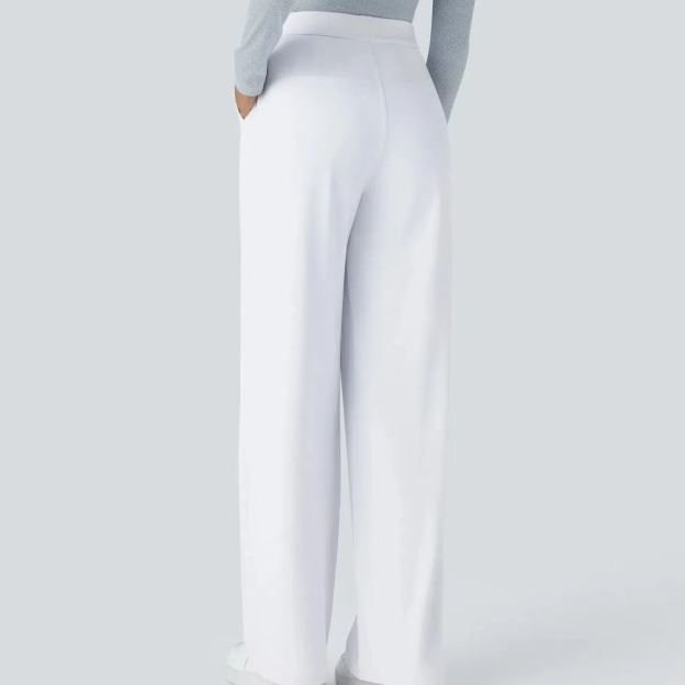 High-Waisted Slim Straight-Leg Pants