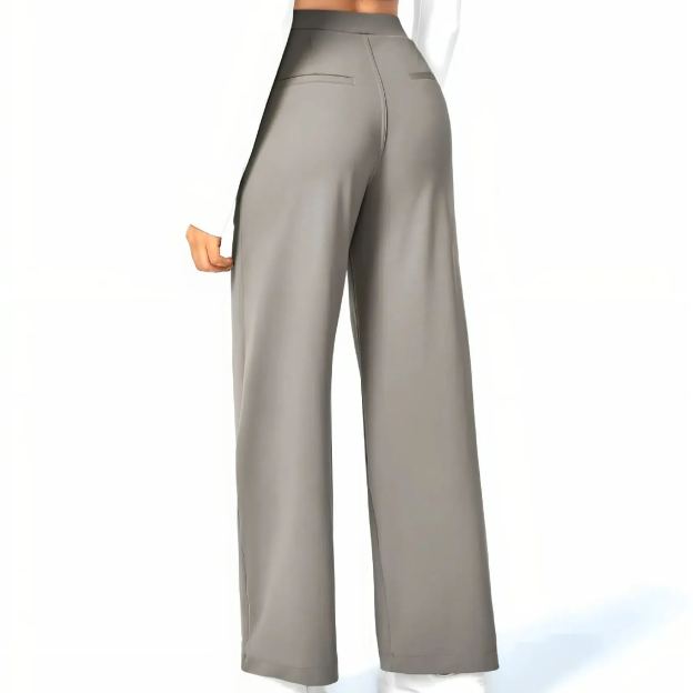 High-Waisted Slim Straight-Leg Pants