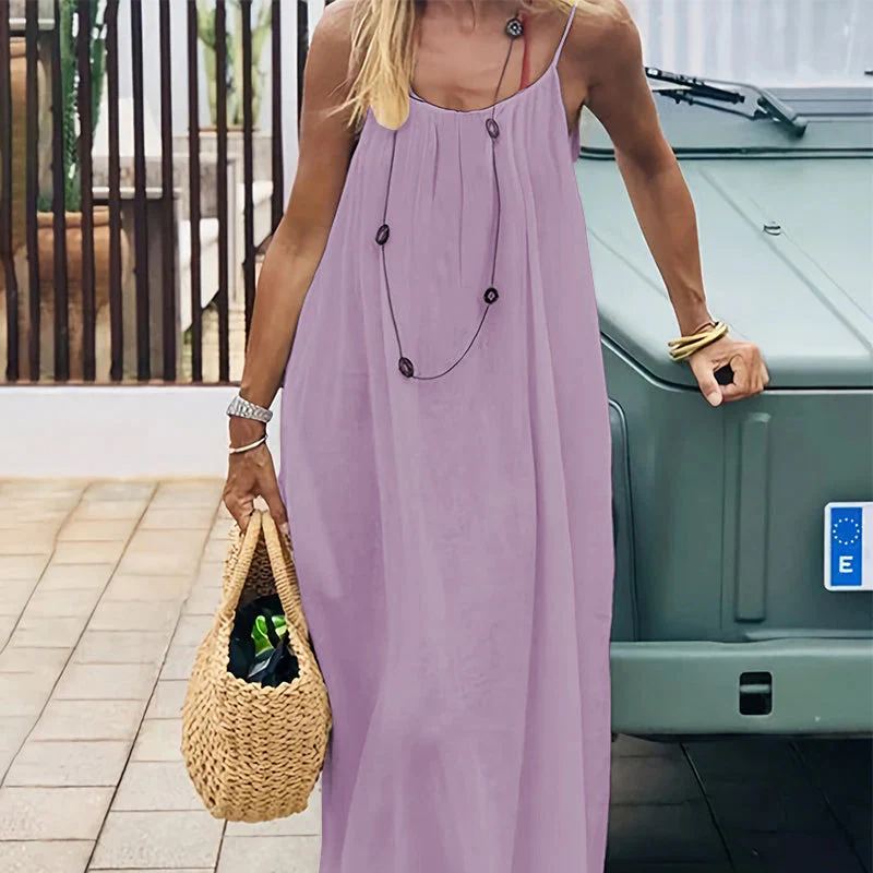 Women's Solid Color Backless Cami NightDress