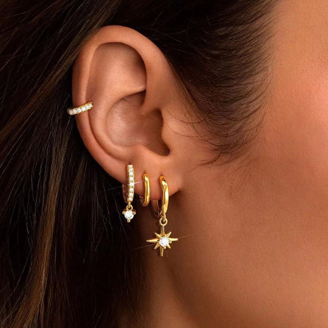Creative Brass Gold-Plated Zircon Tassel Earrings
