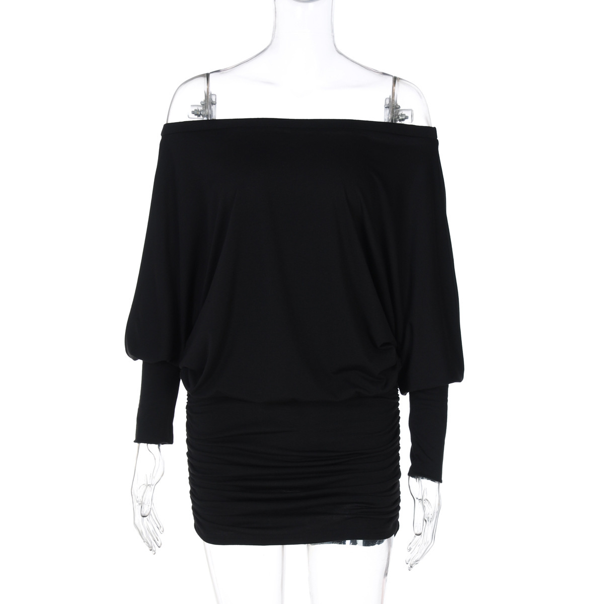 Soft Allure Off-Shoulder Ruched Bodycon Mini Dress