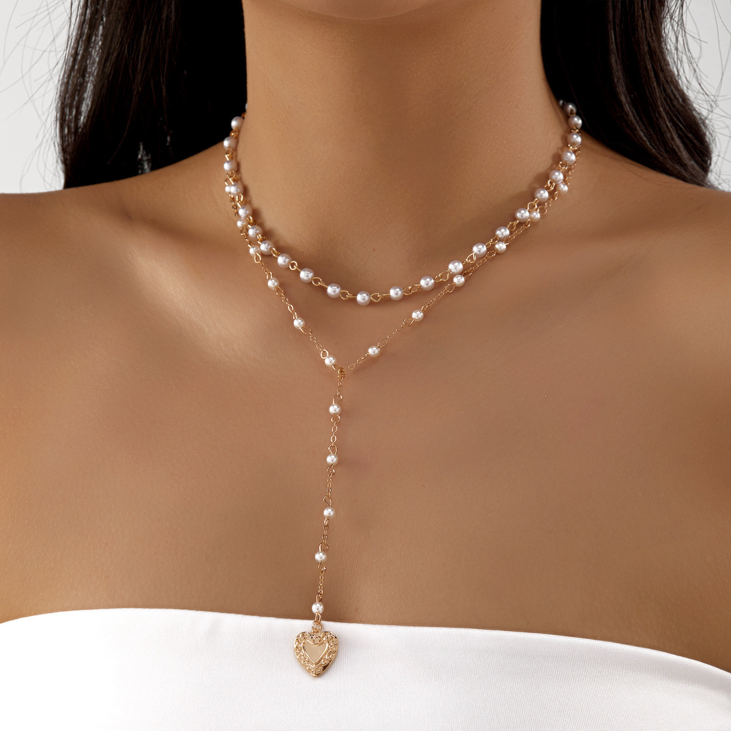 Vintage Luxe CZ Cross Tassel Necklace