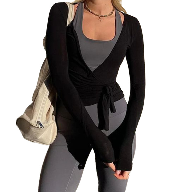 Chic Wrap Fit Pilates Long Sleeve/Top