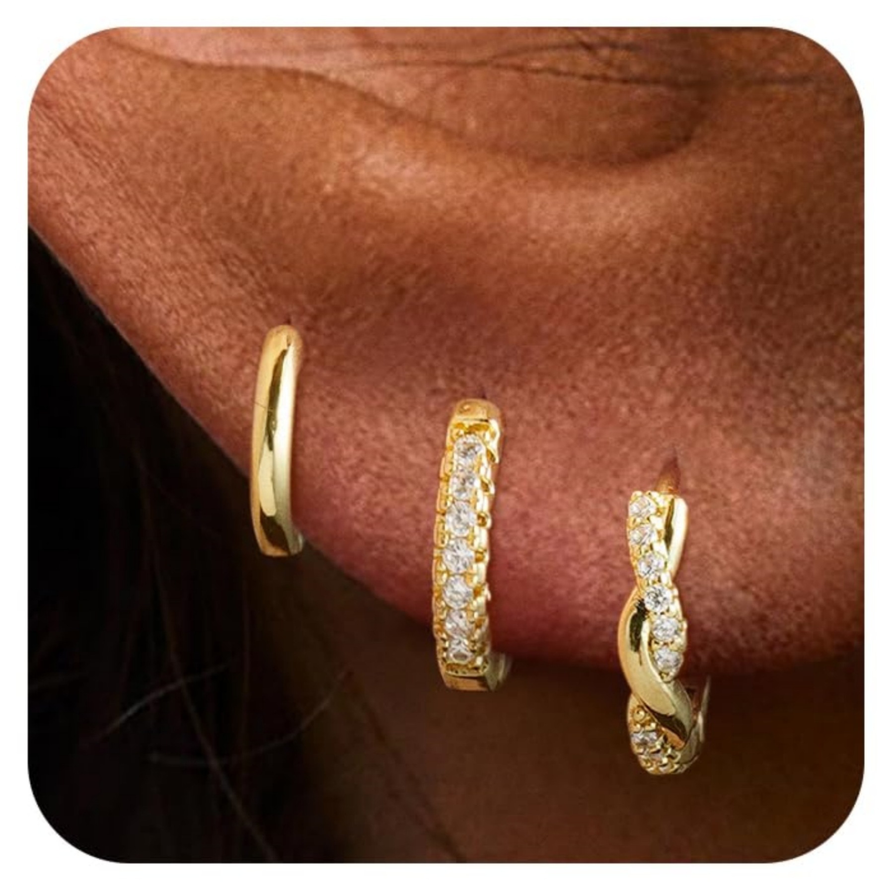 Creative Brass Gold-Plated Zircon Tassel Earrings