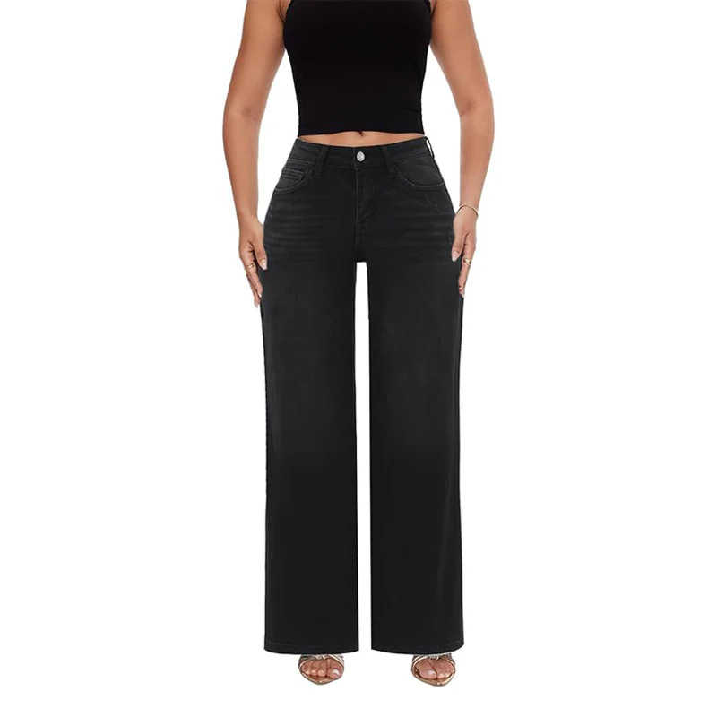 Sexy BBL Mid-Low Rise Butt-Lifting Wide Leg Jeans