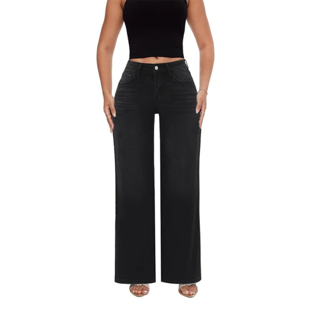 Sexy BBL Mid-Low Rise Butt-Lifting Wide Leg Jeans