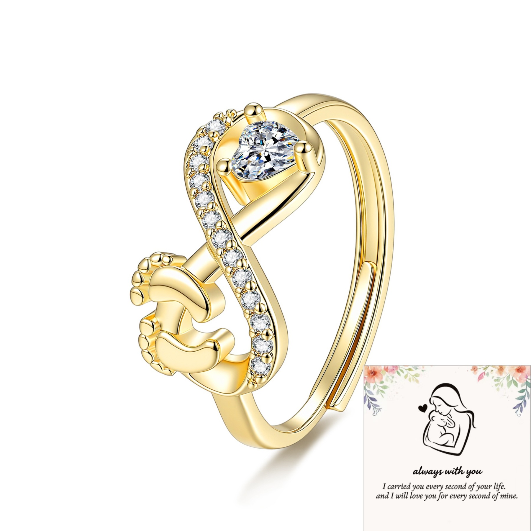 Elegant Infinity Band with Brilliant Crystal