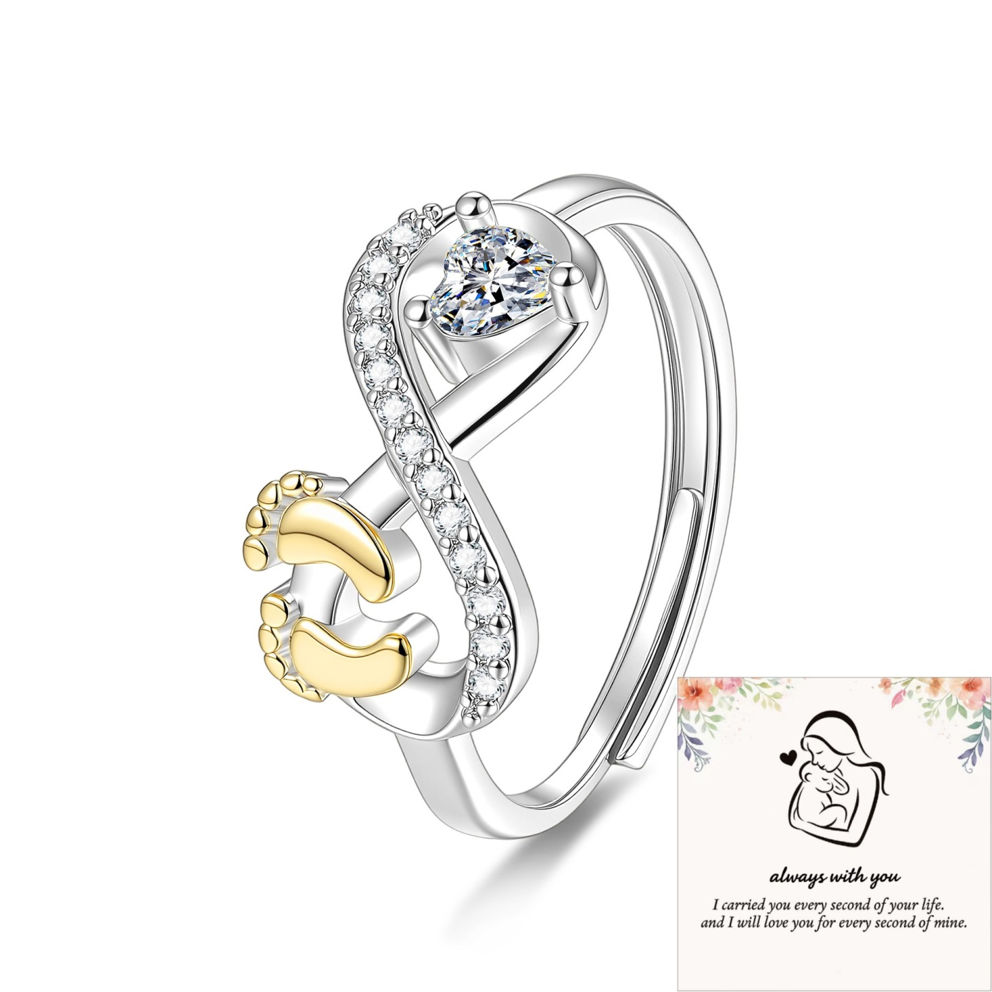 Elegant Infinity Band with Brilliant Crystal