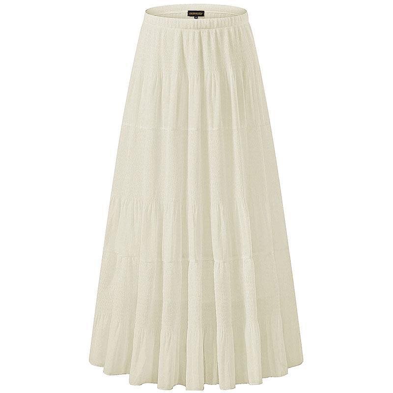 Women's Chiffon Elastic High Waist Pleated A Line Flared