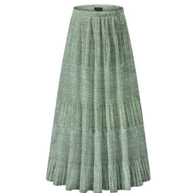 Women's Chiffon Elastic High Waist Pleated A Line Flared