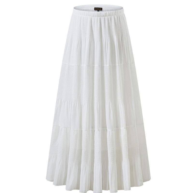 Women's Chiffon Elastic High Waist Pleated A Line Flared