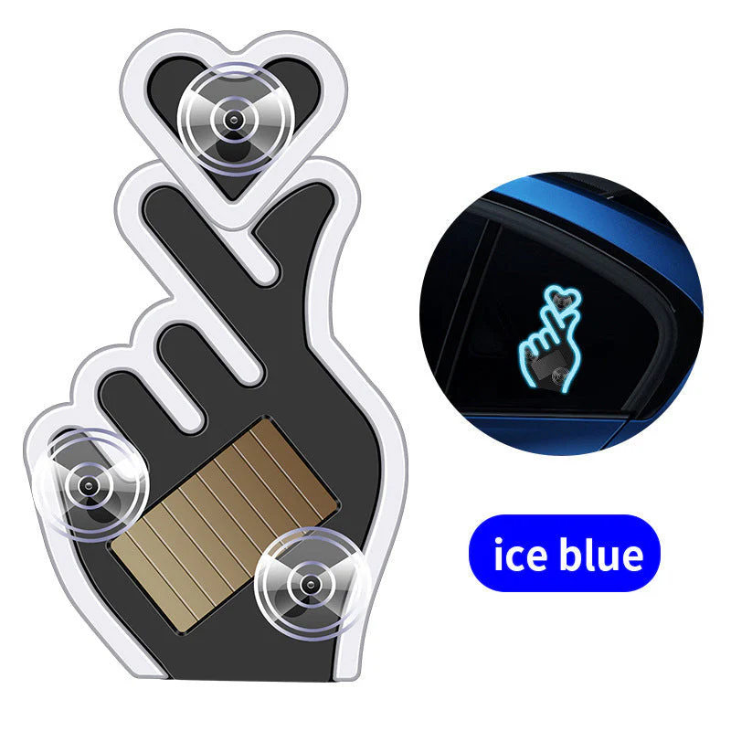 Solar-Powered Finger Heart Car Window Light