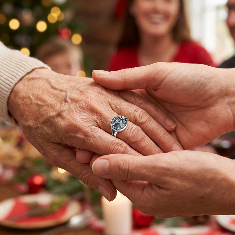 Tree of Life Ring With Abalone Shell