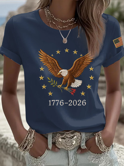 Women's America Printed Casual T-Shirt