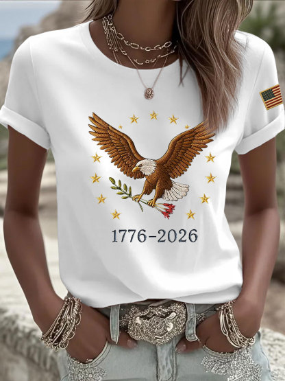 Women's America Printed Casual T-Shirt
