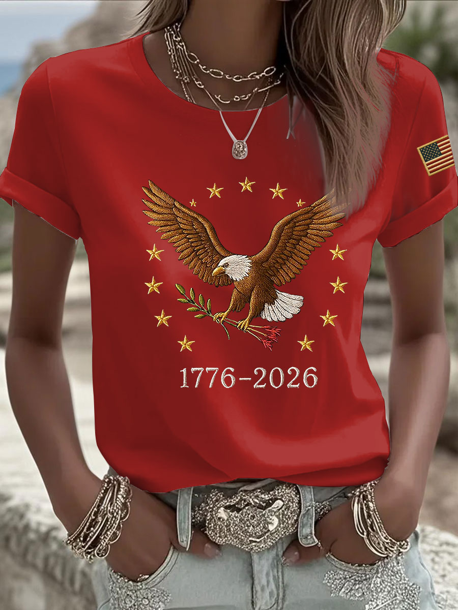 Women's America Printed Casual T-Shirt