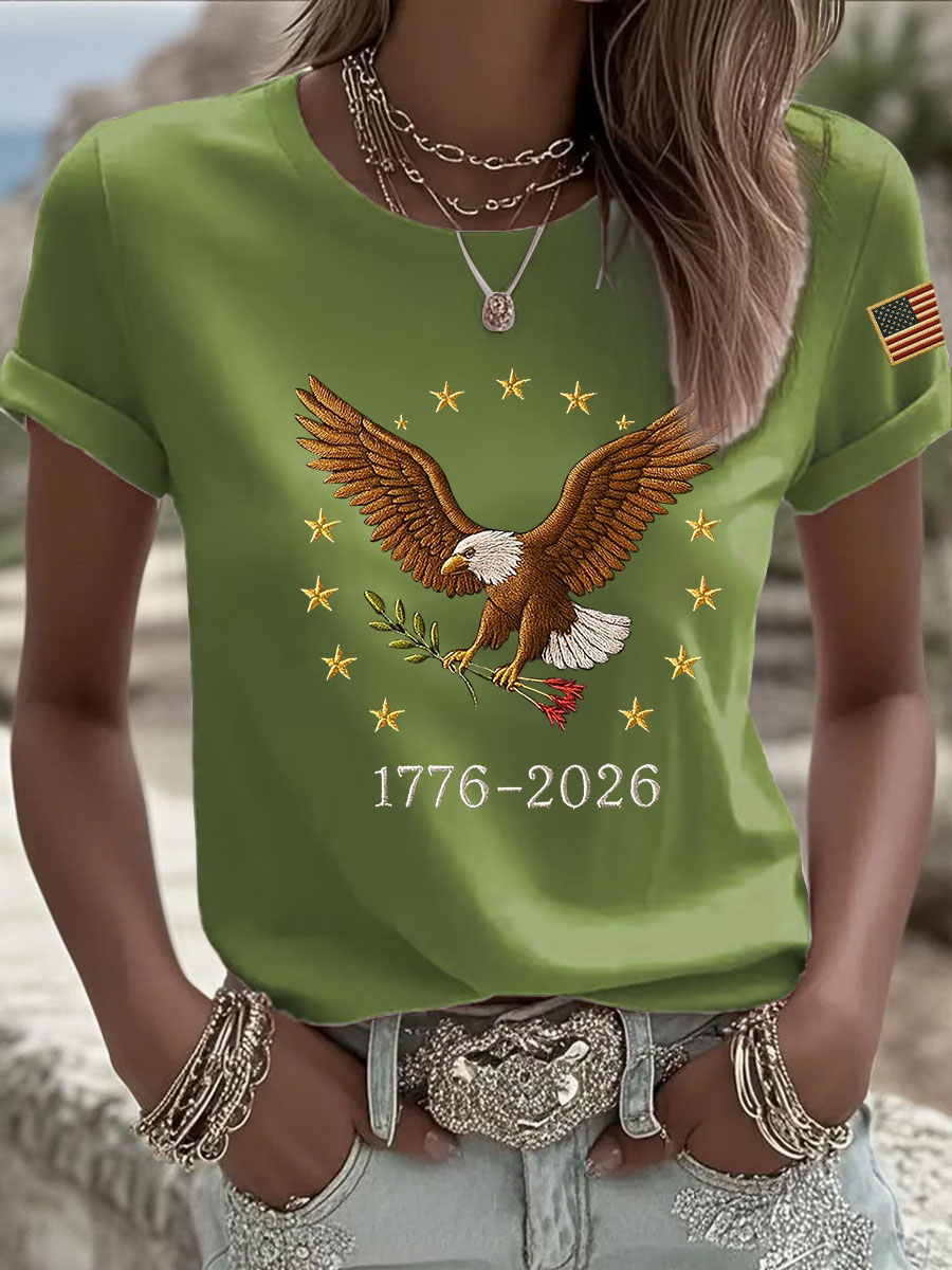 Women's America Printed Casual T-Shirt