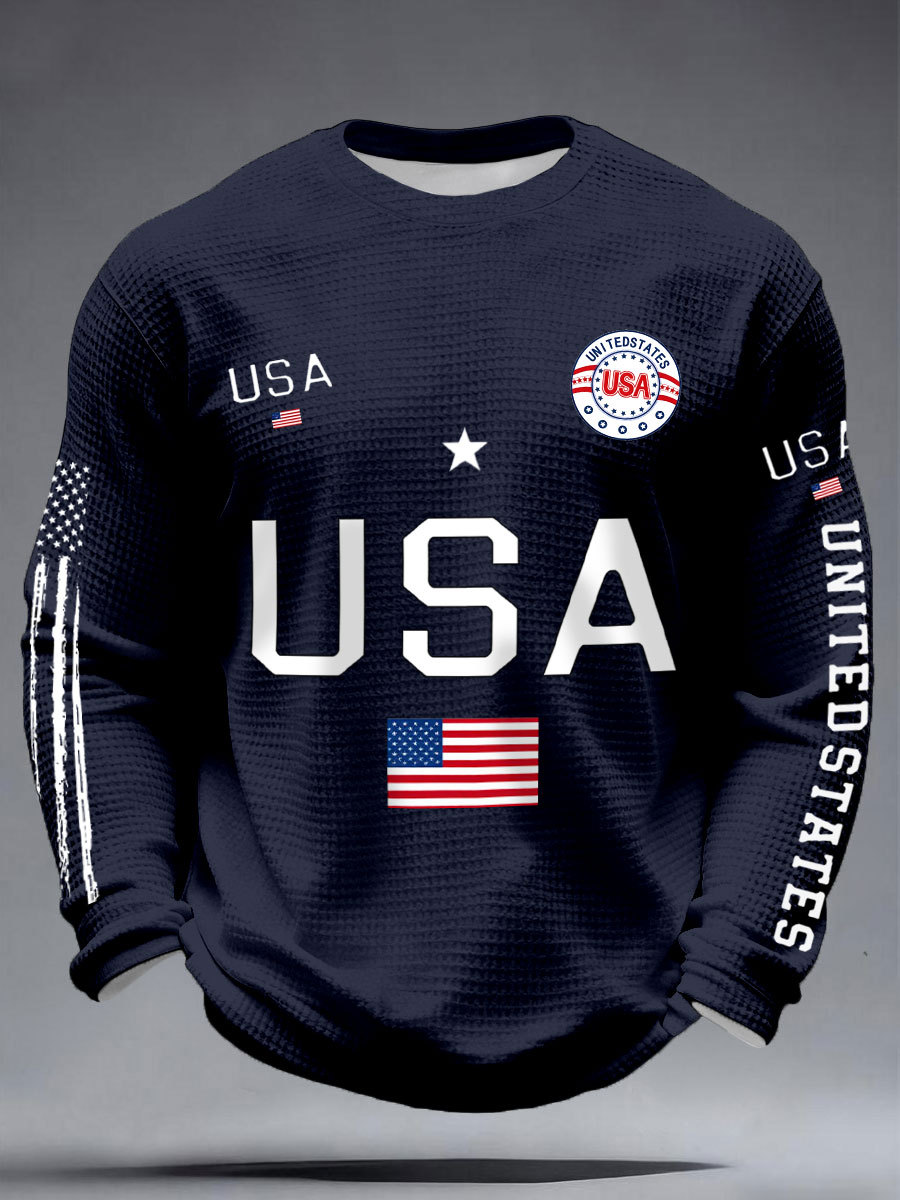 Men's USA Flag Waffle T-Shirts
