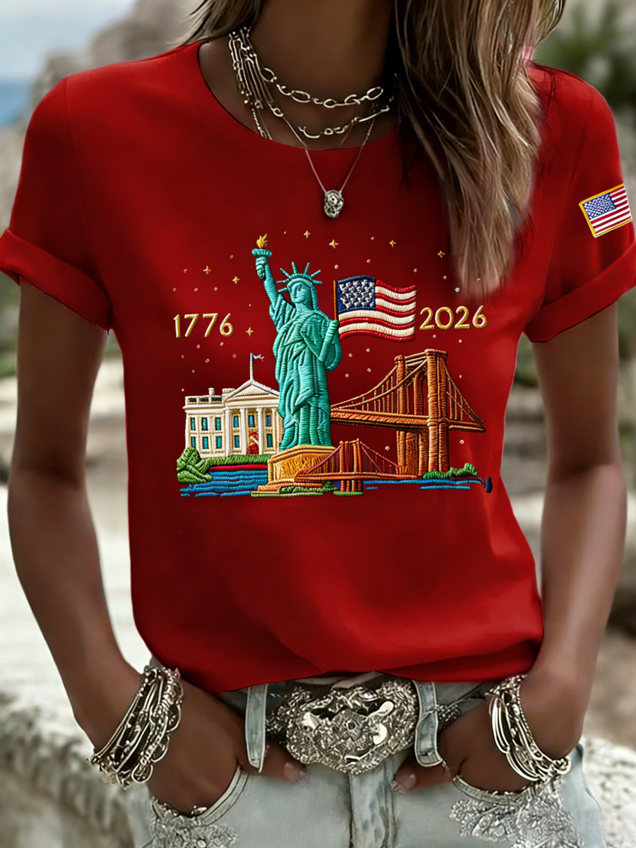 Women's Vintage American 250th Anniversary Commemorative T-shirt