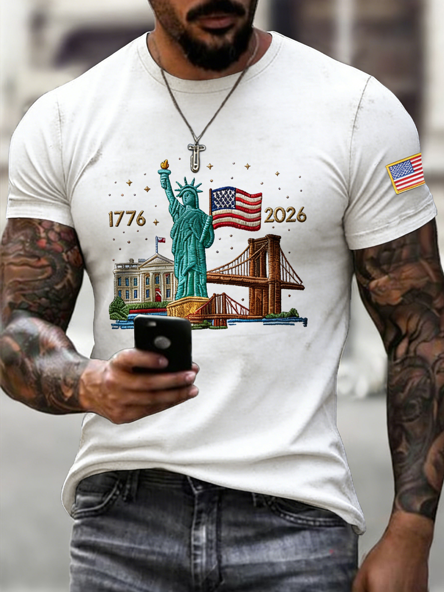 Men's Vintage America 250 Commemorative Casual T-Shirt