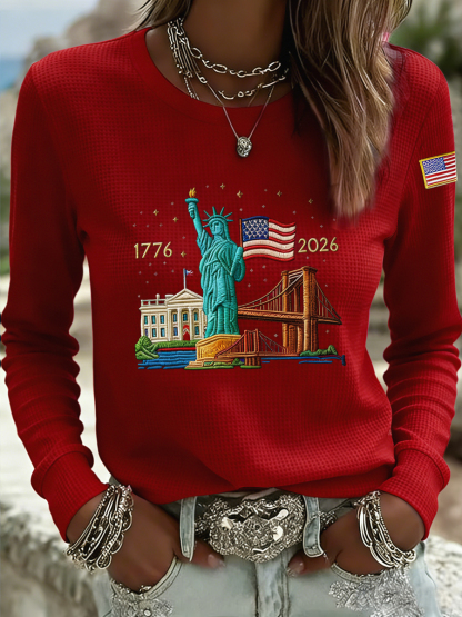 Women's Vintage America 250 Waffle Weave Casual T-Shirt