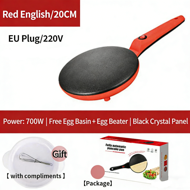 Electric Round Flatbread Maker - 1-Minute Quick Non-Stick Griddle for Tortillas/Pancakes/Crepes