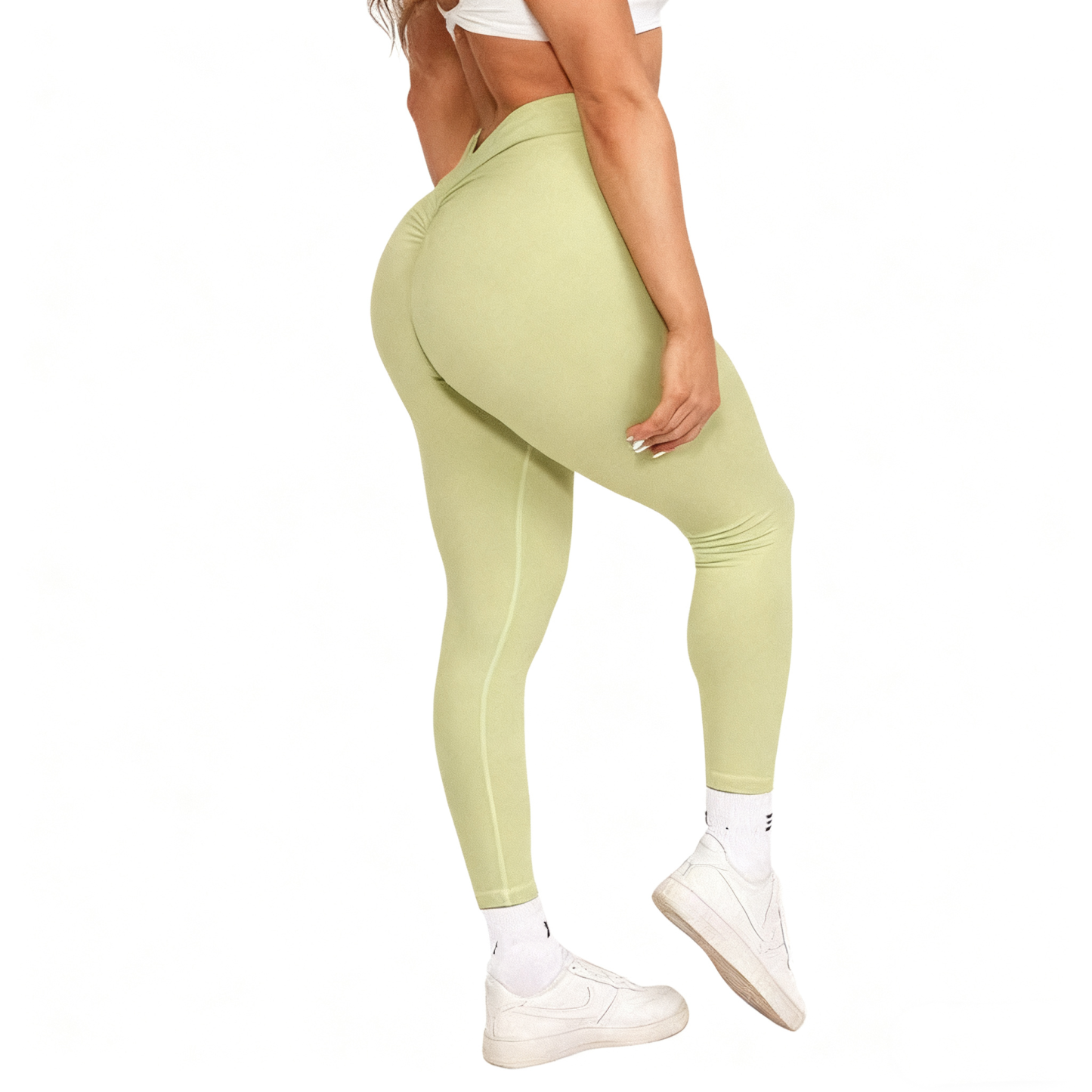 High-Waisted Ruched Yoga Pants - Soft Comfort & Fashion For Workout & Daily Wear