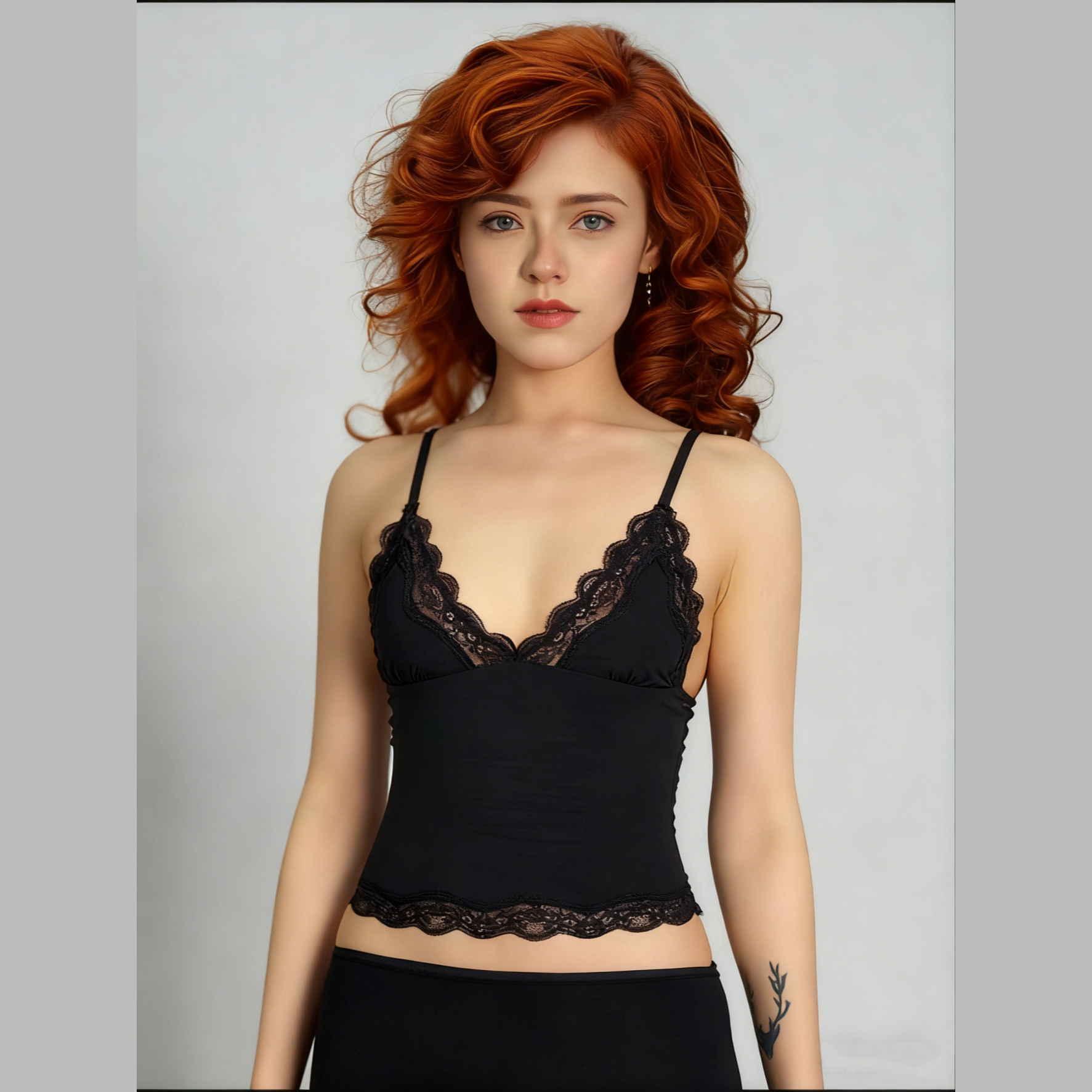 Deep V Adjustable Lace Stretchy Soft Cami