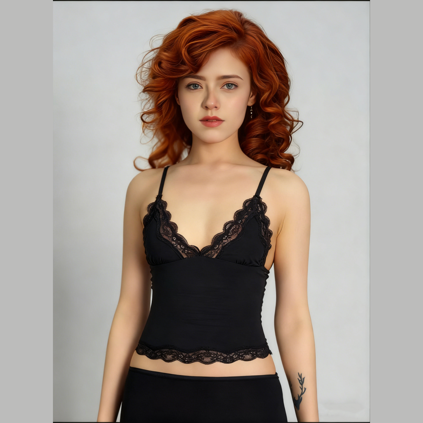 Deep V Adjustable Lace Stretchy Soft Cami