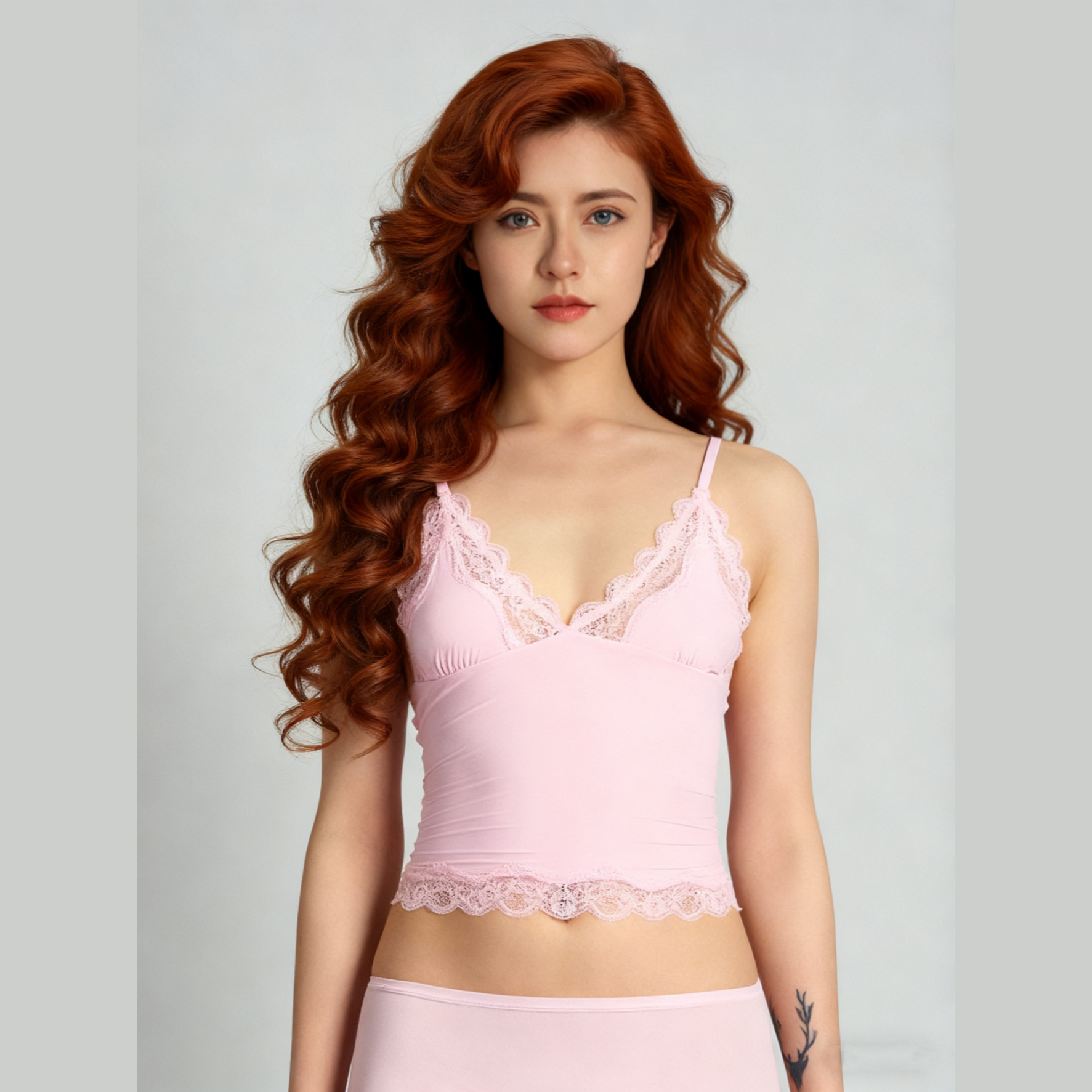 Deep V Adjustable Lace Stretchy Soft Cami