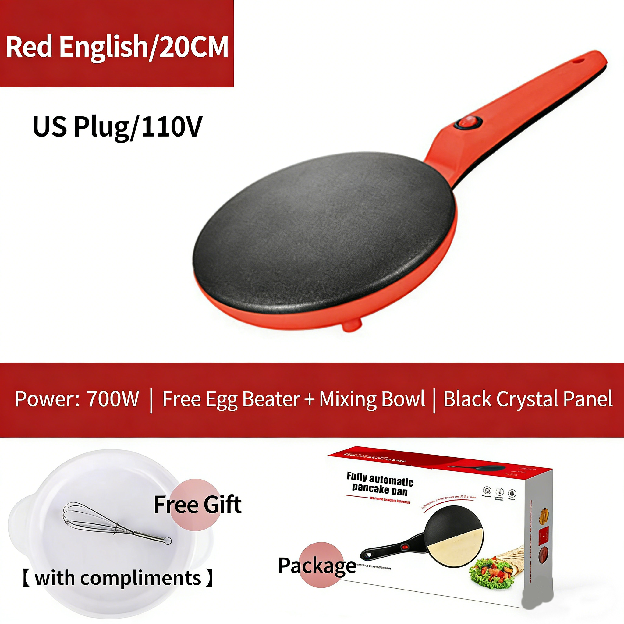 Electric Round Flatbread Maker - 1-Minute Quick Non-Stick Griddle for Tortillas/Pancakes/Crepes