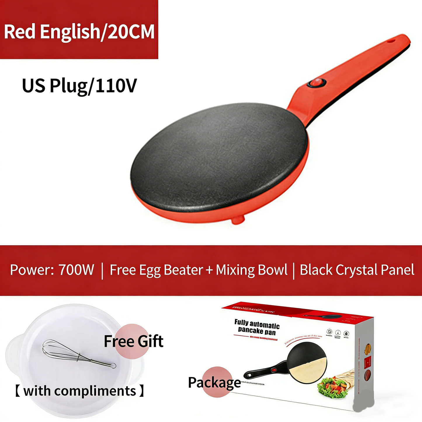 Electric Round Flatbread Maker - 1-Minute Quick Non-Stick Griddle for Tortillas/Pancakes/Crepes