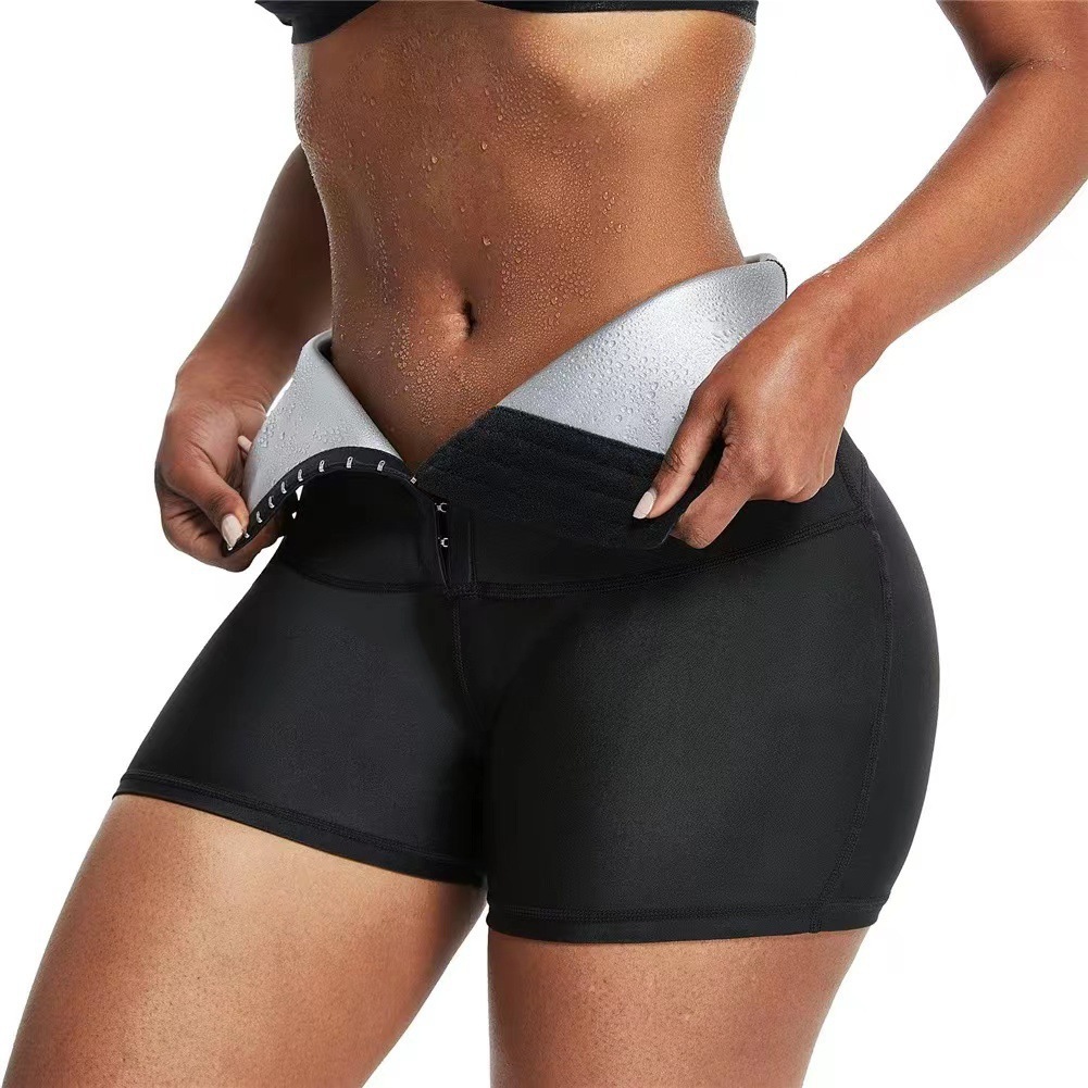 Women's High-Waist Buckle Tummy Control Sweat Shorts