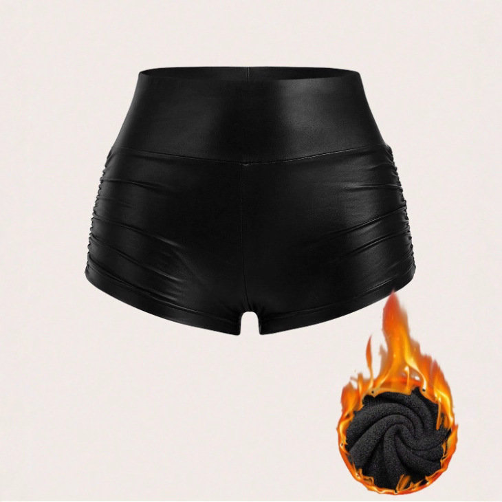 Sleek Curve Faux Leather Mini Shorts