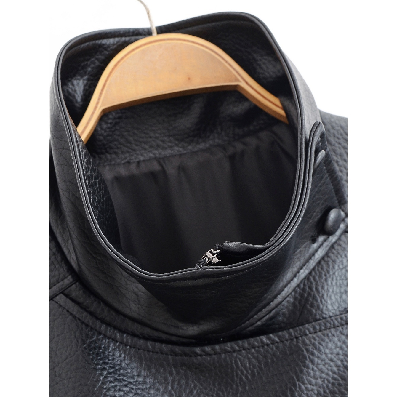 Winter New Vintage Streetwear Lychee Grain Leather Jacket for Women