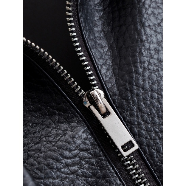 Winter New Vintage Streetwear Lychee Grain Leather Jacket for Women