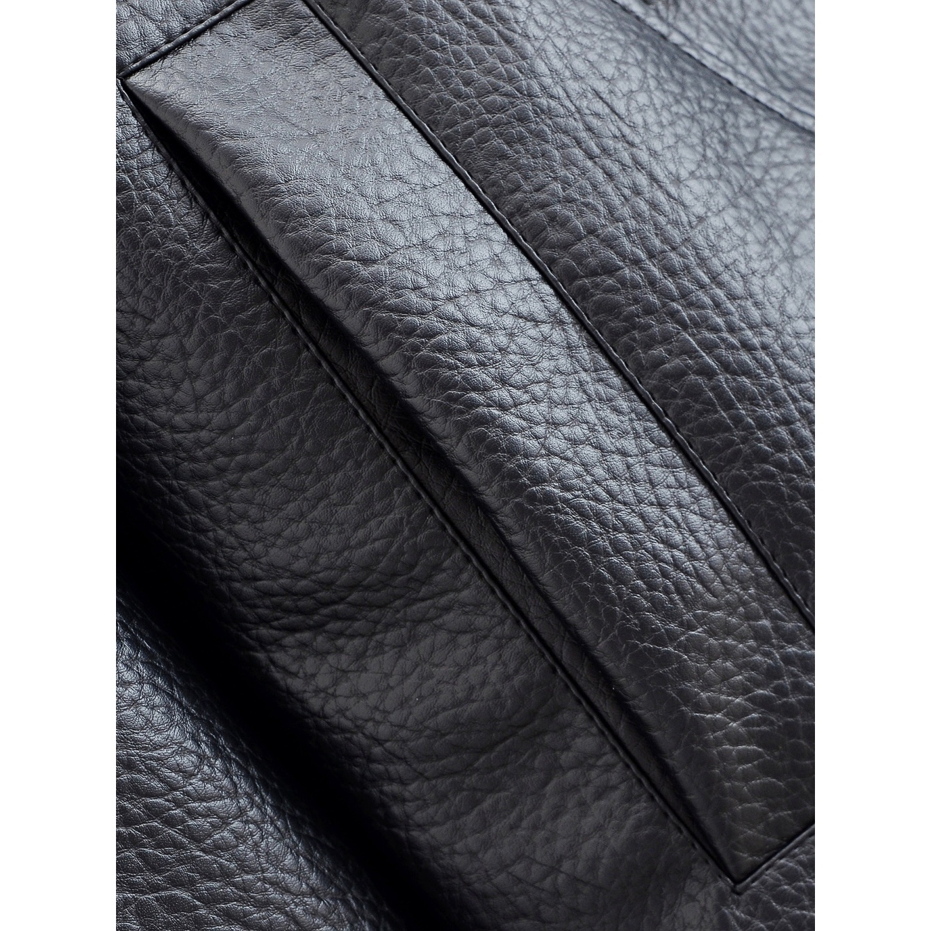 Winter New Vintage Streetwear Lychee Grain Leather Jacket for Women