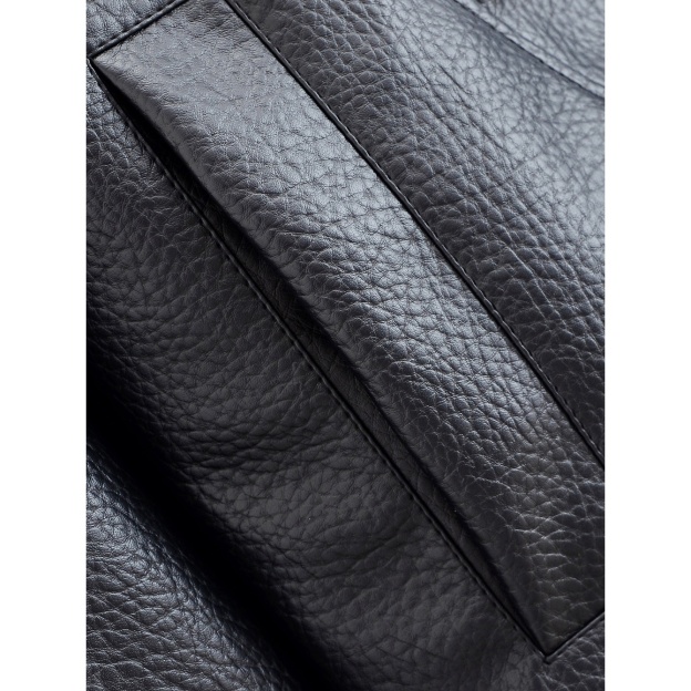 Winter New Vintage Streetwear Lychee Grain Leather Jacket for Women