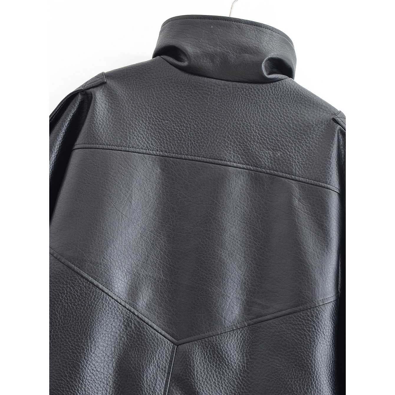 Winter New Vintage Streetwear Lychee Grain Leather Jacket for Women