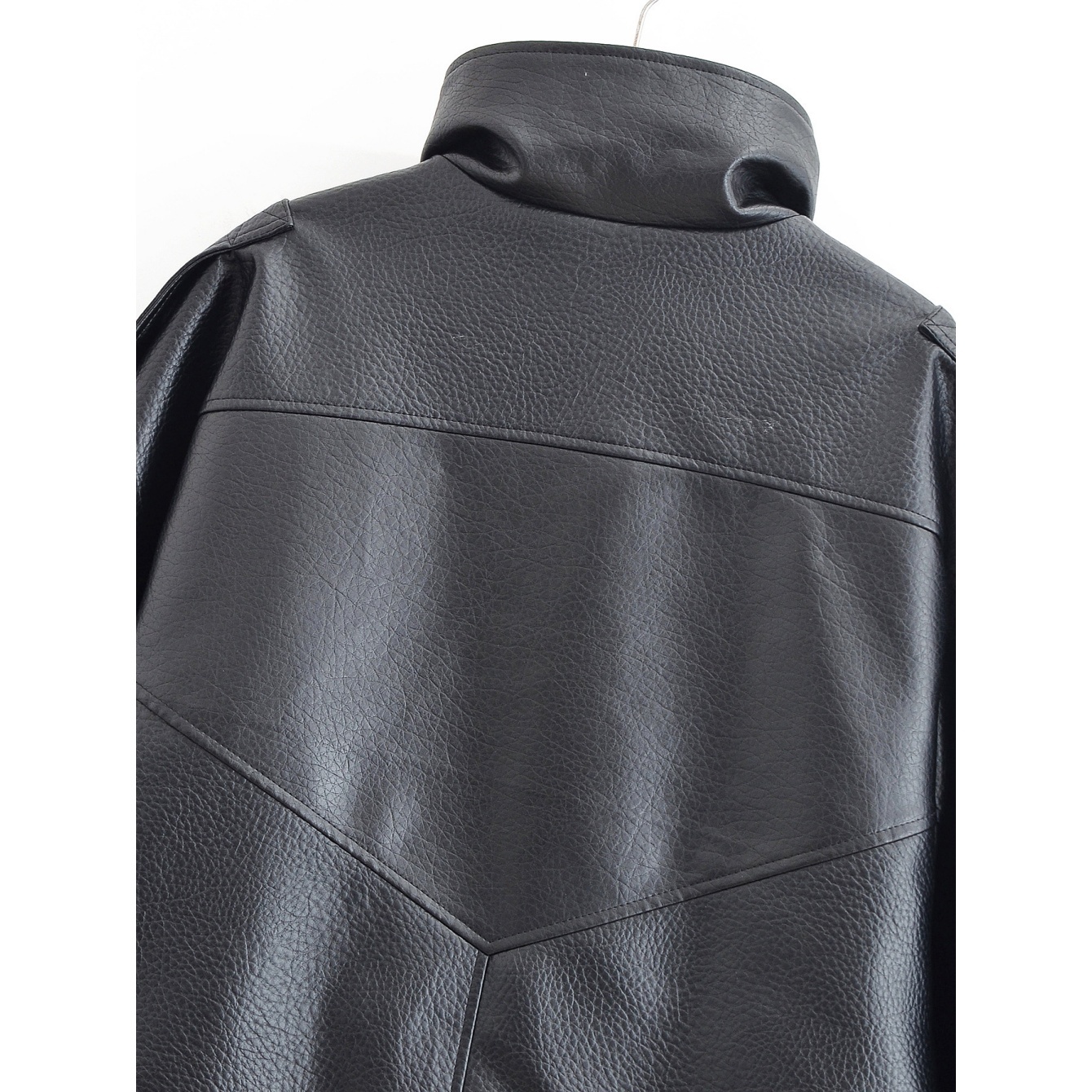 Winter New Vintage Streetwear Lychee Grain Leather Jacket for Women