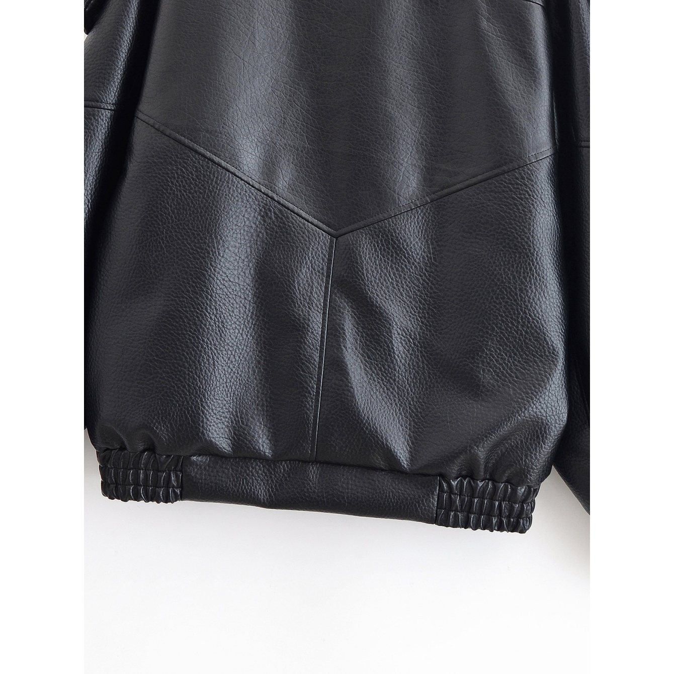 Winter New Vintage Streetwear Lychee Grain Leather Jacket for Women