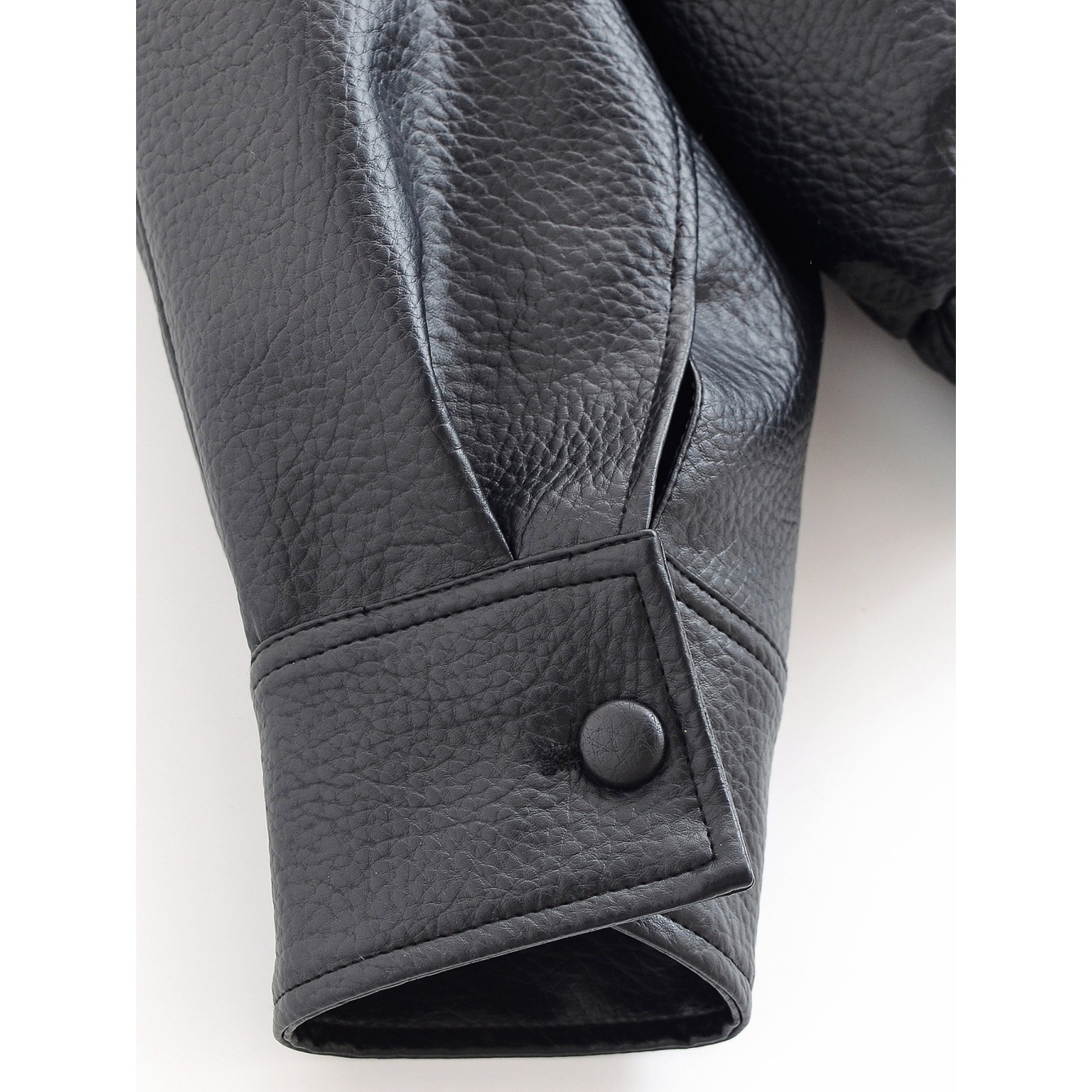 Winter New Vintage Streetwear Lychee Grain Leather Jacket for Women