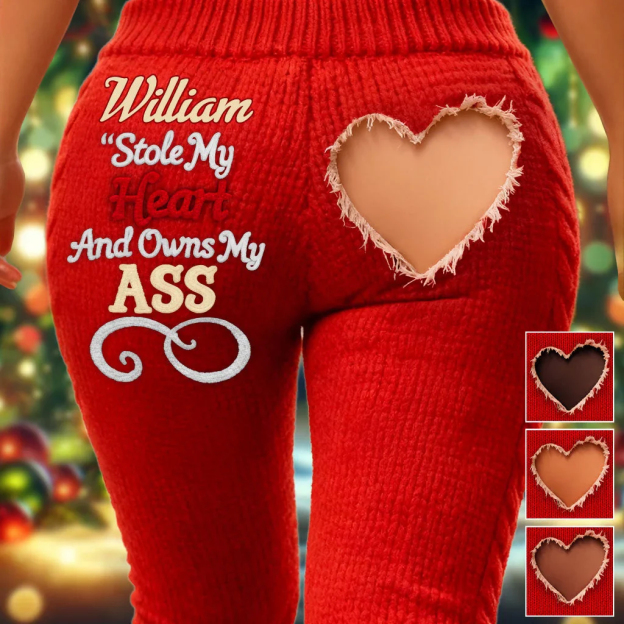 He Stole My Heart And Owns My Ass - Personalized Stole Christmas Leggings