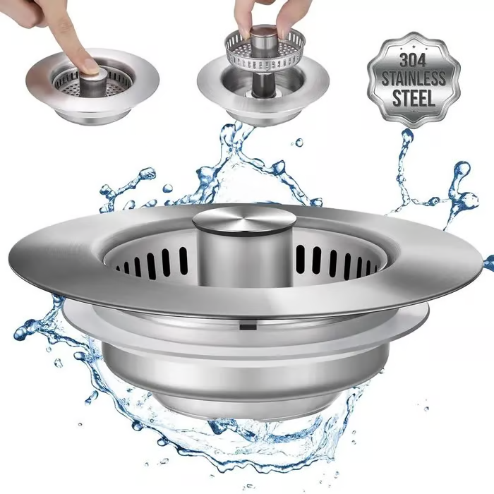 🔥Upgraded 3 in 1 Kitchen Sink Drain Strainer