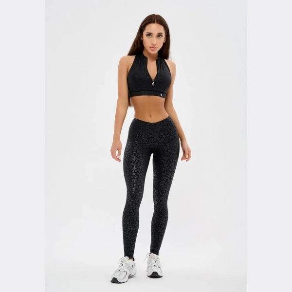 Black Leopard Print High Waist Leggings - Push Up Butt Lifting Gym Yoga Pants