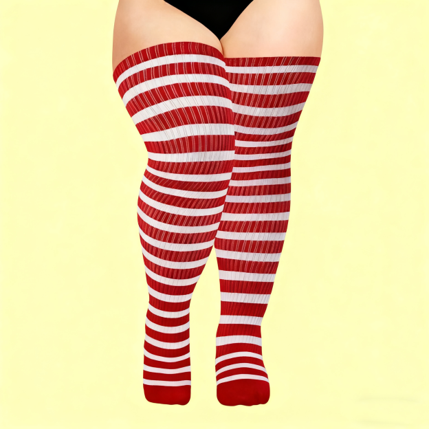 Plus Size Over-Knee Socks - Colorful, Extended, Leg-Slimming