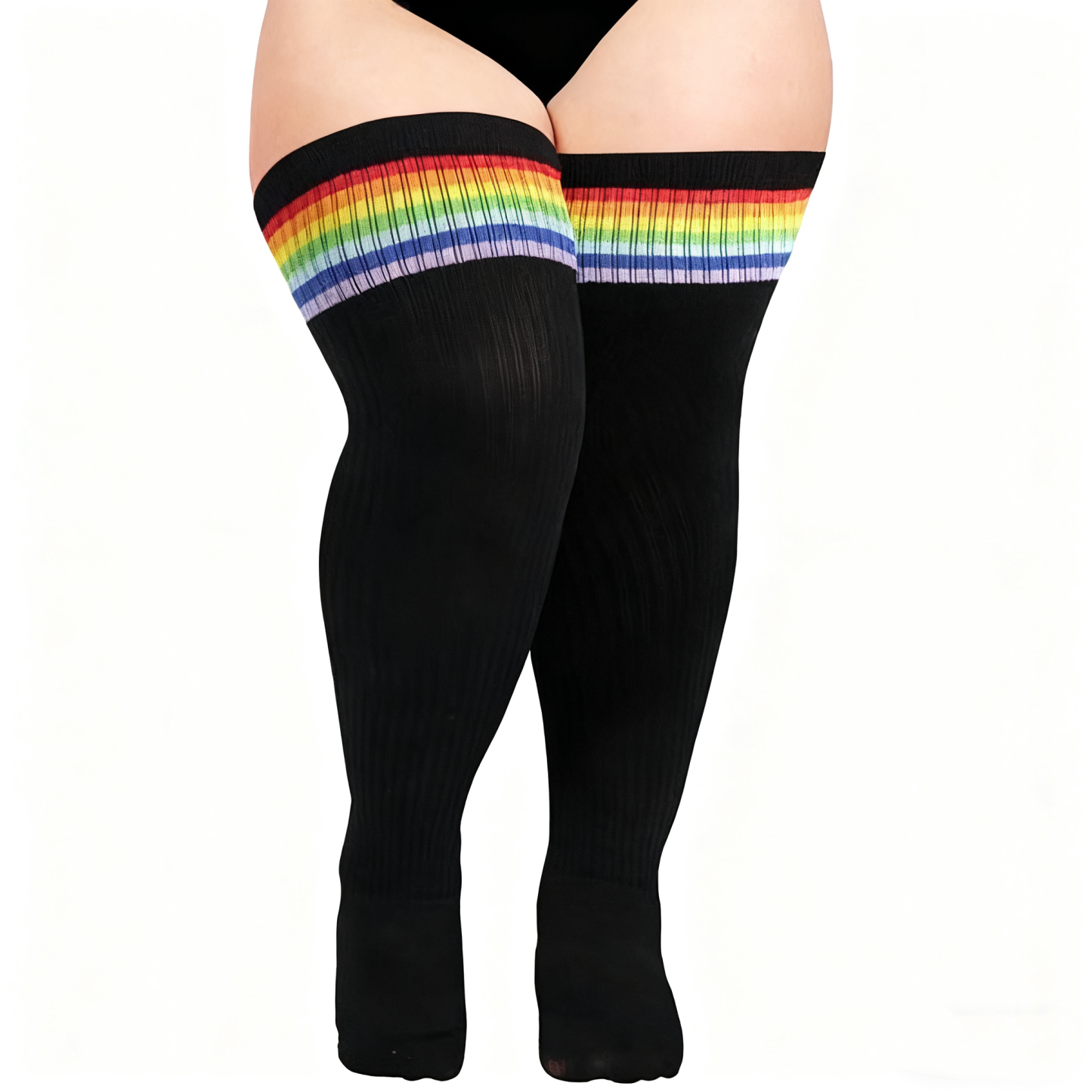 Plus Size Over-Knee Socks - Colorful, Extended, Leg-Slimming