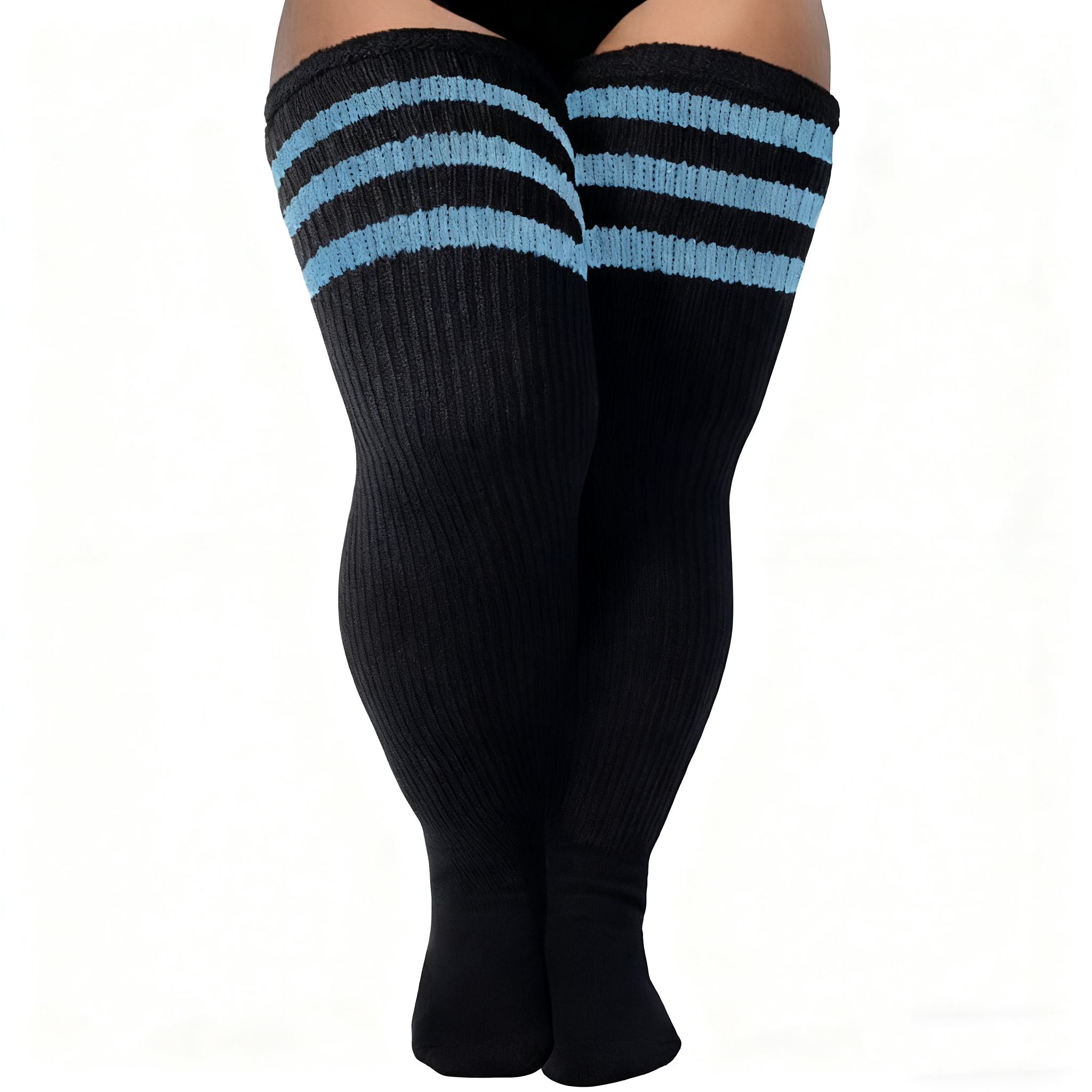 Plus Size Over-Knee Socks - Colorful, Extended, Leg-Slimming
