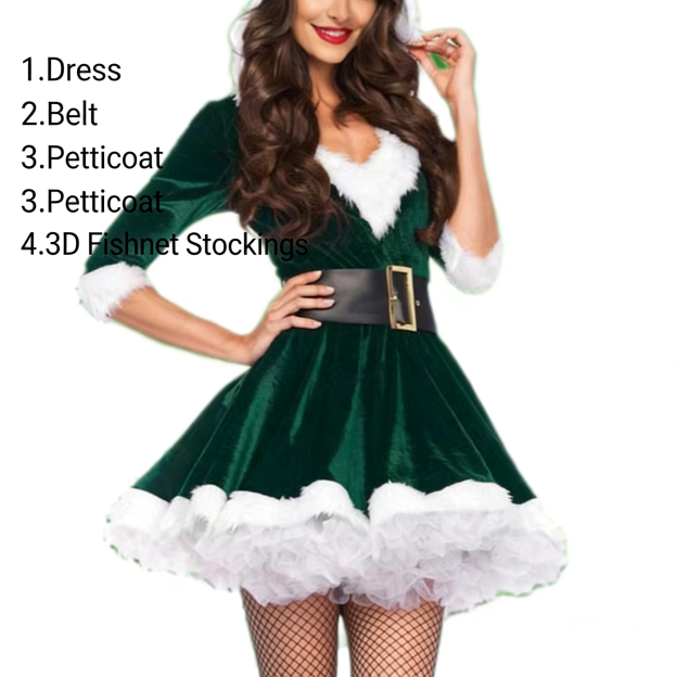 🎄 Fuzzy Women’s Christmas Performance Costume ✨